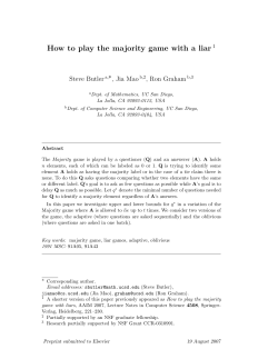 How to play the majority game with a liar 1