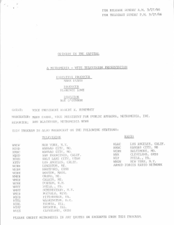 Opinion in the Capital: WTTG-TV, Washington, D.C., March 27, 1966