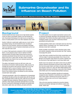 Submarine Groundwater and Its Influence on Beach Pollution