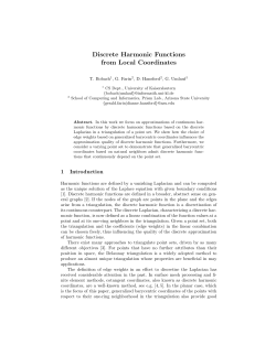 Discrete Harmonic Functions from Local Coordinates