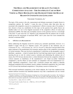the role and measurement of quality factors in competition analysis