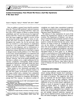 Invited Commentary: How Would We Know a Gulf War Syndrome If