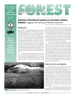 Selection silvicultural systems in mountain caribou habitat: Logging