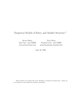 Empirical Models of Entry and Market Structure