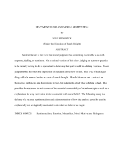 SENTIMENTALISM AND MORAL MOTIVATION by NILE SEDGWICK