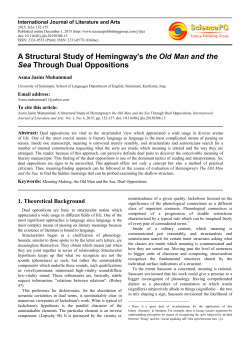 A Structural Study of Hemingway`s the Old Man and the Sea