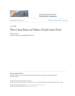 This is Your Brain on Politics (Farah Guest Post)
