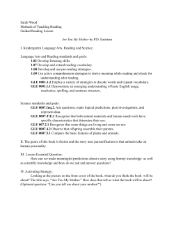 Are You My Mother--Lesson Plan