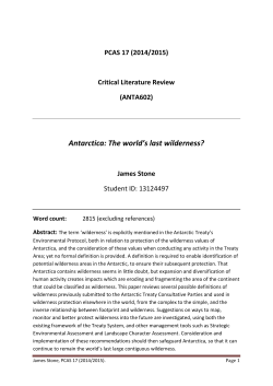 Antarctica: The world`s last wilderness?