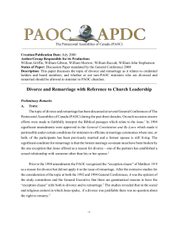 Divorce and Remarriage to Church Leadership - July 2000