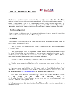 Terms and Conditions for Dana Miles