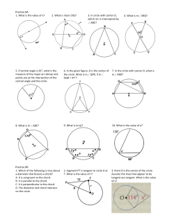 Practice 8A 1. What is the value of x? 2. What is m(arc DE)? 3. I