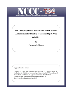 The Emerging Futures Market for Cheddar Cheese
