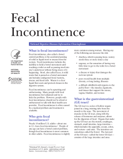 Fecal Incontinence - Gastroenterology Associates, Inc