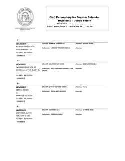 Civil Peremptory/No Service Calendar Division D