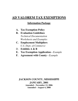 Ad Valorem Tax Exemptions