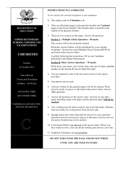 Chemistry Examination - Department of Education