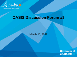 OASIS Discussion Forum Presentation