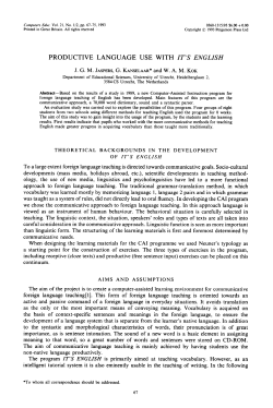 PRODUCTIVE LANGUAGE USE WITH IT`S ENGLISH