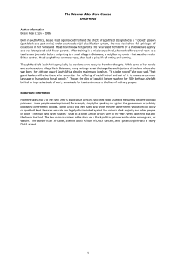 The Prisoner Who Wore Glasses Bessie Head