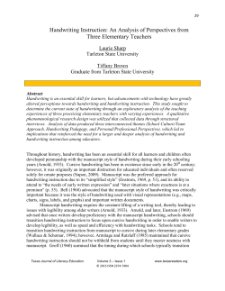 Handwriting Instruction - Texas Association for Literacy Education