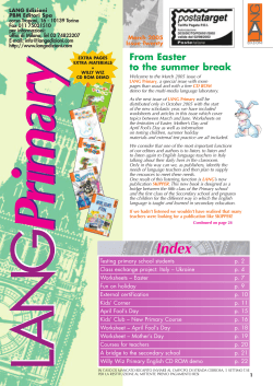 From Easter to the summer break