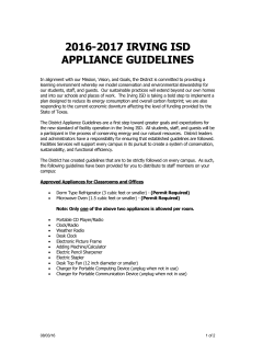 2016-2017 Personal Appliance Guidelines