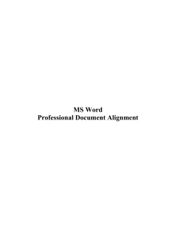 MS Word Professional Document Alignment
