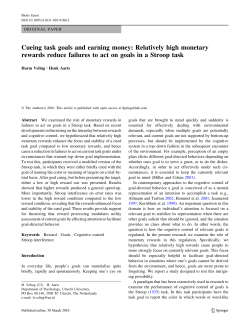 Cueing task goals and earning money: Relatively high