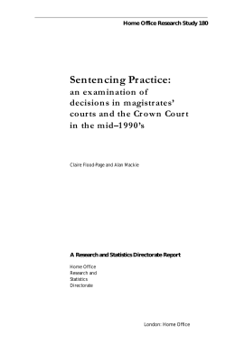 Home Office Research Study 180 Sentencing Practice an