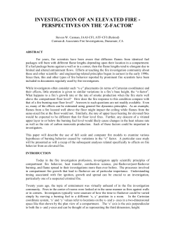 investigation of an elevated fire - perspectives on the `z