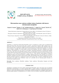 Micronucleus assay and pro-oxidant status of patients with known