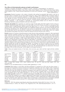 The effects of dried pistachio epicarp on lambs` performance