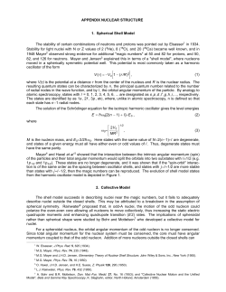 APPENDIX NUCLEAR STRUCTURE 1. Spherical Shell Model The