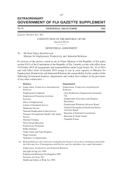 GOVERNMENT OF FIJI GAZETTE SUPPLEMENT