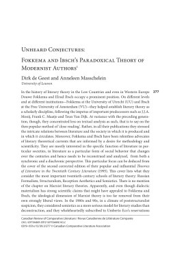 Unheard Conjectures: Fokkema and Ibsch`s Paradoxical Theory of