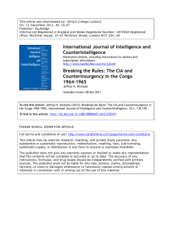 Breaking the Rules: The CIA and Counterinsurgency in the Congo