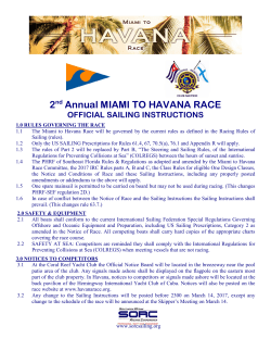 Sailing Instructions - Miami to Havana Race