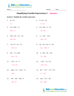 Simplifying Variable Expressions 2 Answers