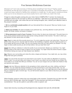 Five Senses Mindfulness Exercise