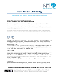 Israel Nuclear Chronology - Nuclear Threat Initiative