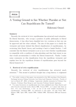 A Testing Ground to See Whether Pluralist or Not: Can Republicans