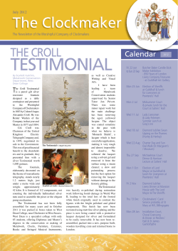 TESTIMONIAL - The Worshipful Company of Clockmakers