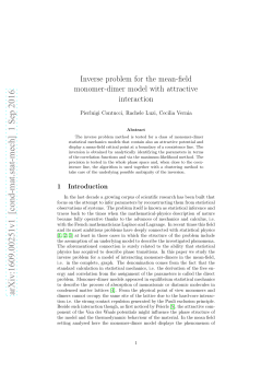 Inverse problem for the mean-field monomer