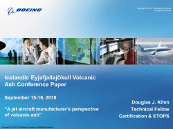 Icelandic Eyjafjallaj&Ouml;kull Volcanic Ash Conference Paper