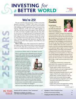 Summer 2008 - Trillium Asset Management