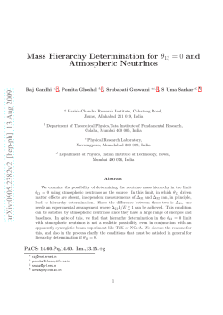 Mass Hierarchy Determination for $\ theta_ {13}= 0$ and