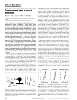 Somatosensory basis of speech production