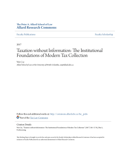 Taxation without Information: The Institutional Foundations of