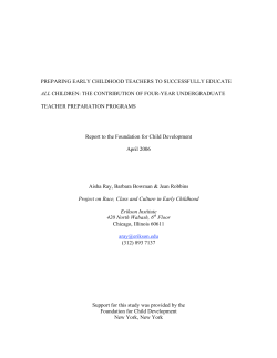 Preparing Early Childhhood Teachers